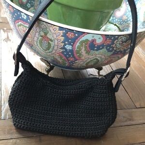 3/$30 Like new mini black crochet handbag